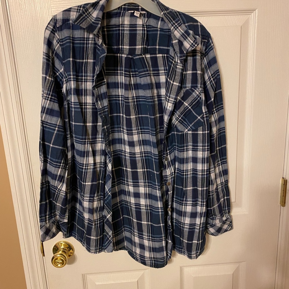 Blue & white flannel